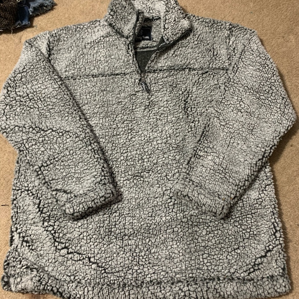 Fuzzy grey pull over